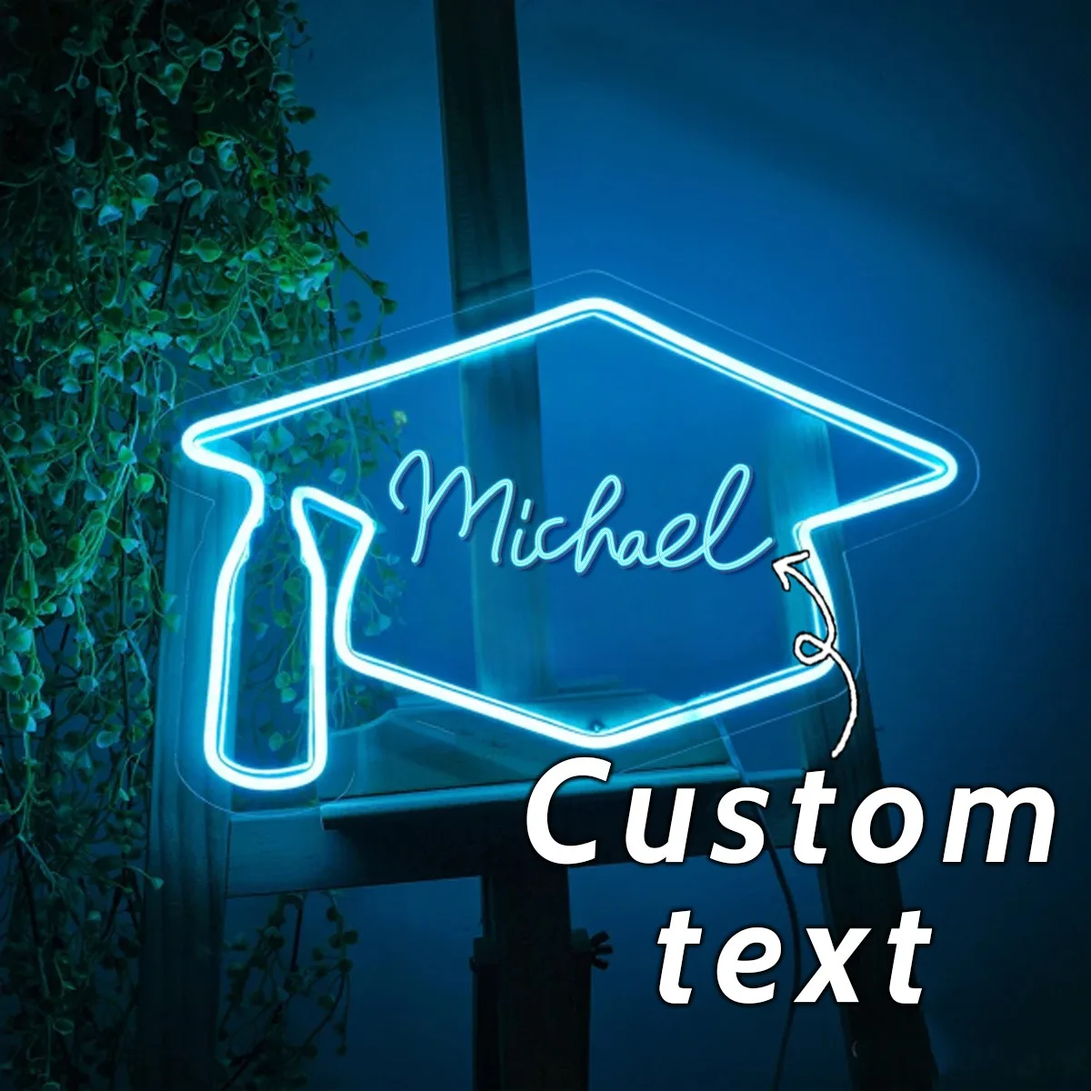 Custom Name Graduation Neon Sign, USB Powered Safe Wall Decoration, Energy-Efficient DIY Gift for Weddings, Birthdays & Parties