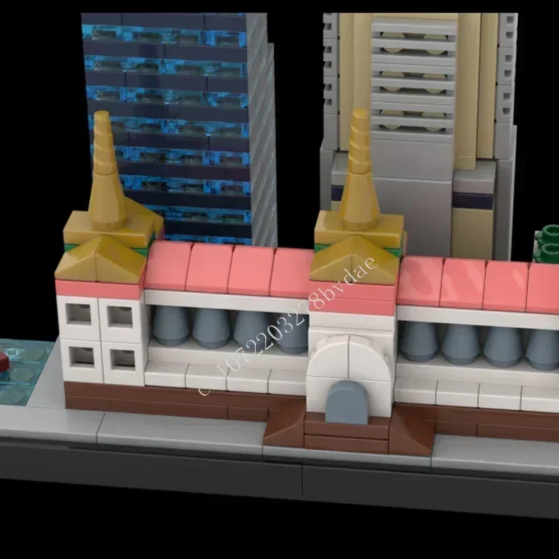 904 pièces Bangkok horizon MOC Puzzle personnalisé créatif vue sur la rue Architecture modèle bricolage assemblage jouet éducatif cadeau pour anniversaire