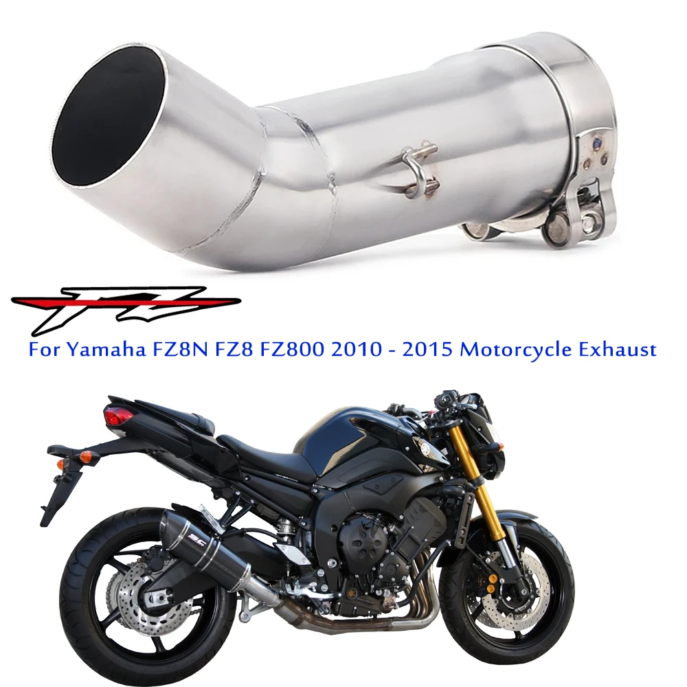 FZ8N Exhaust Slip On For Yamaha FZ8N FZ8 FZ800 2010-2015 Motorcycle Exhaust Muffler Escape Contact Middle Link Pipe