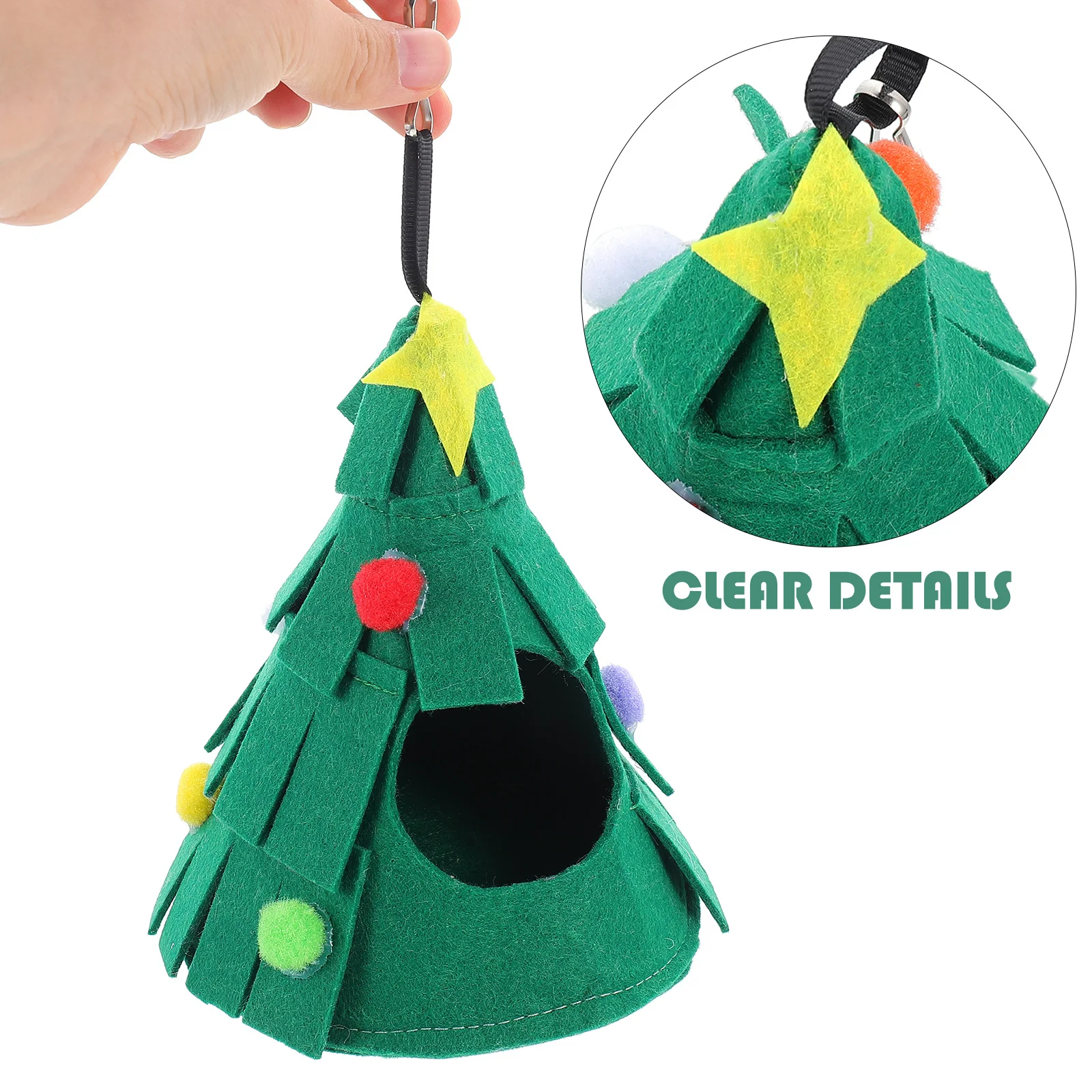 

Comfortable Pet Xmas Tree Shape Hammock for Hamster Small Animals Hanging Bed Play Sleep Cage Decor Supply