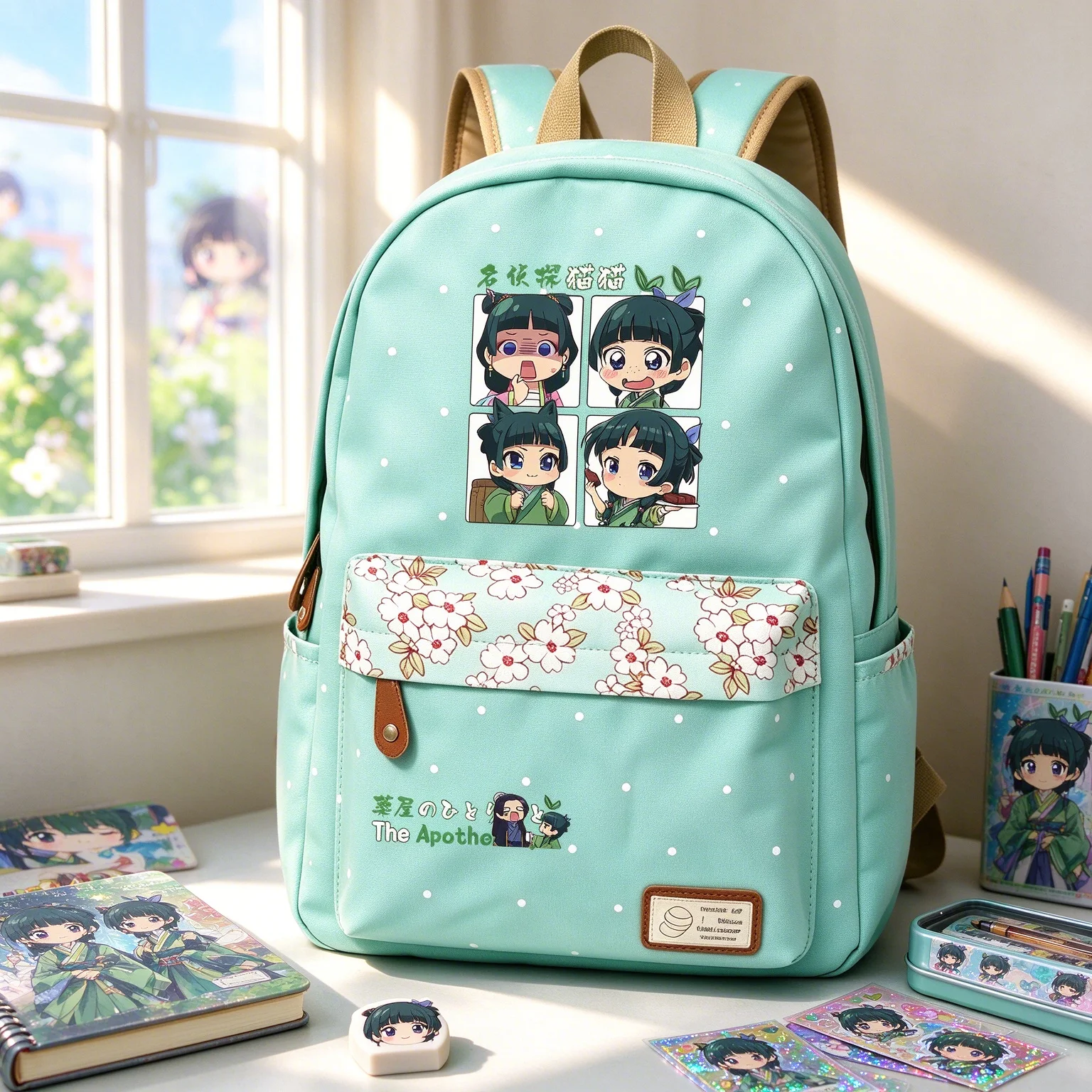 Anime The Apothecary Diaries Girls Cartoon Design Laptop Shoulder Bags Cute Travel Backpack Casual Students School Bookbag