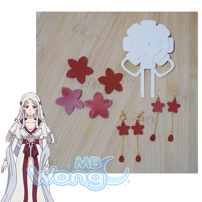 Anime Maomao Sotei Cosplay Prop Accessories Set Red Hair Clip Earrings The White Lady Role Play Women Adult Halloween Party