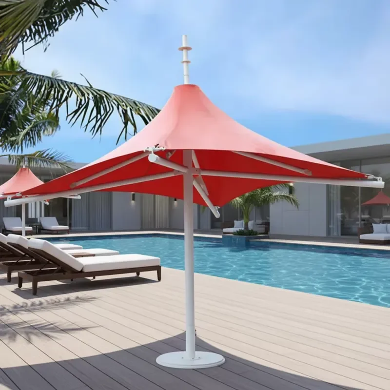 Large Outdoor Fabric Membrane Structure Spire Tent Commercial Grade Parasol Umbrella for Garden Park Event Shade Shelter