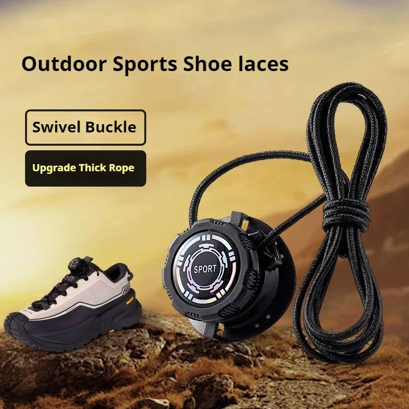 Neue automatische Schnürsenkel ohne Krawatten, einfache Installation, drehbare Schnallen-Schnürsenkel, dickes Seil, Outdoor-Turnschuhe, Schnürsenkel, Schuhzubehör