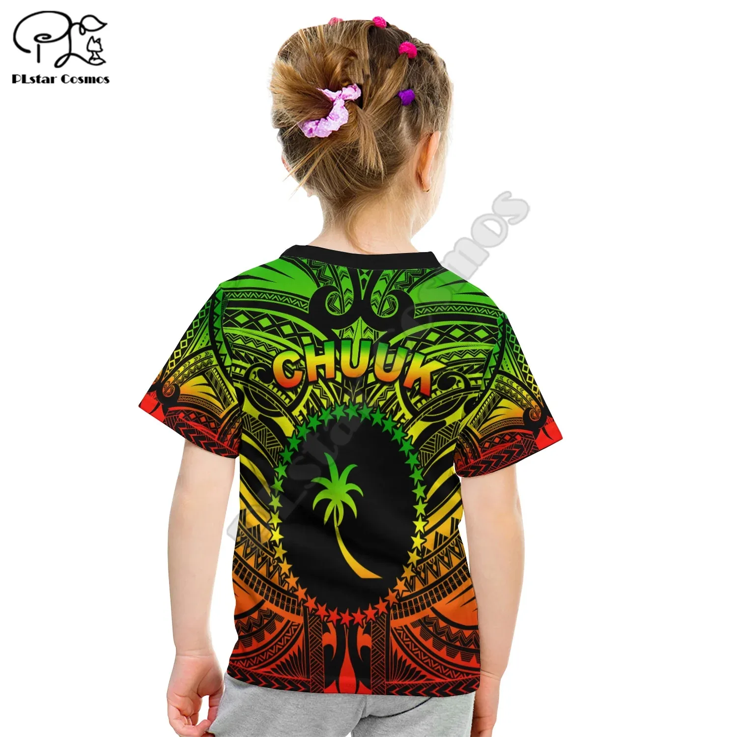 Chuuk Flag T Shirt Kid Micronesia Style Blu 3D Stampa T-shirt Estate Bambini T-shirt Ragazzo Ragazza Tshirt oversize Top