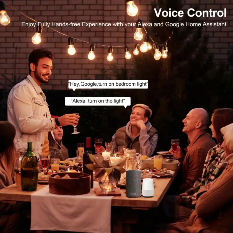 Tuya Smart Wifi Waterproof Socket IP44 Outdoor Dual Plug 16A Wireless Outlets Smart Life App Works with Alexa Home