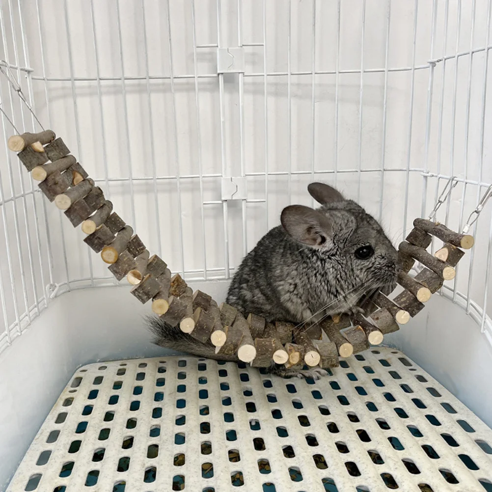 Wooden Parrot Ladder Climbing Step for Bird Cage Hanging Climbing Training Parakeet Cockatiel Ladder Hamster Guinea Pig Bridge