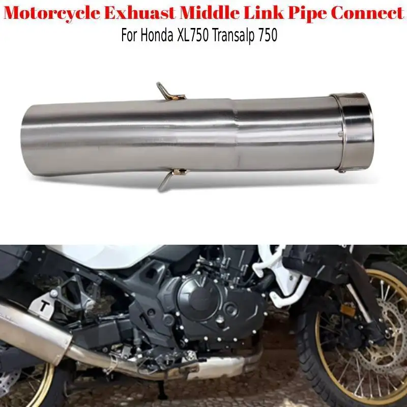 Für Honda XL750 Transalp 750 2023-2026 Motorrad Auspuff Mittelrohr Verbindungsstück 51mm Motorrad Auspuff Schalldämpfer Rohr