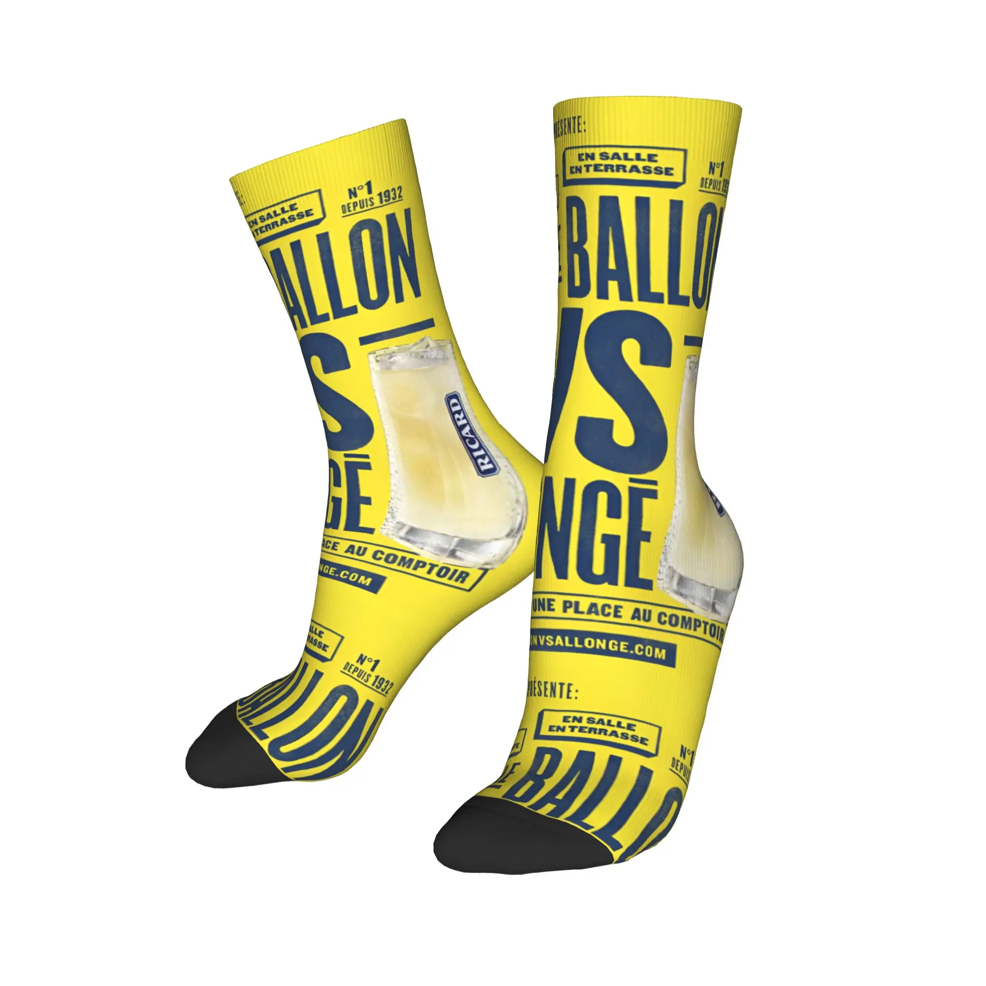 

Custom R-Ricards Men's Crew Socks Unisex Funny Beer Pastis Fennel Flavor Spring Summer Autumn Winter Dress Socks