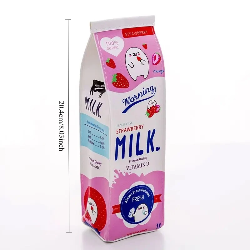 لطيف Kawaii مستحضرات التجميل زجاجة حليب الصباح بولي Leather مقلمة جلدية حقيبة صندوق مدرسة مكتب التموين القرطاسية هدية جائزة الباندا #6