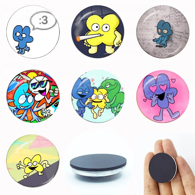 Style Funny Bfb X And Four,Funny Lollipop 4X Firey Lollipop 30MM Glass Refrigerator Magnet Glass Crystal Magnet Home Decoration