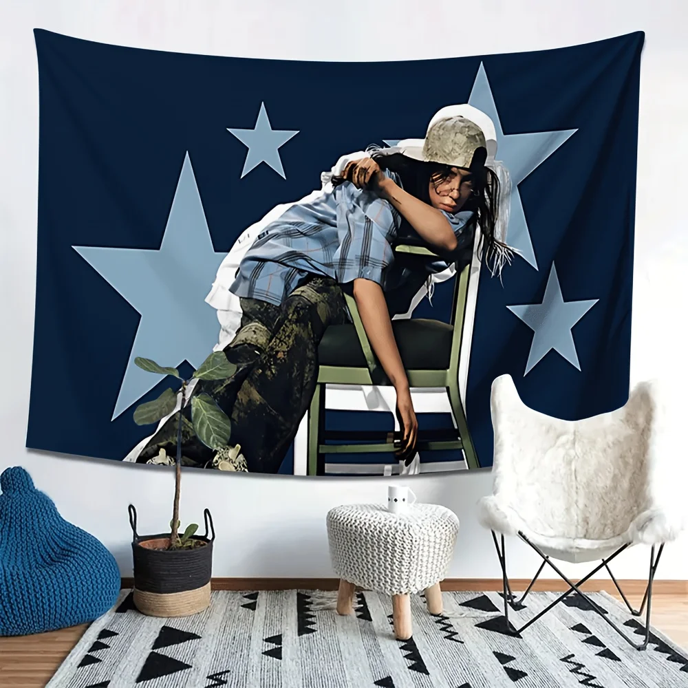 B-Billie Singer Theme Flag Tapestry Party Atmosphere Decoration Accessories Aesthetic Room Decor Room Decoration Items Gift