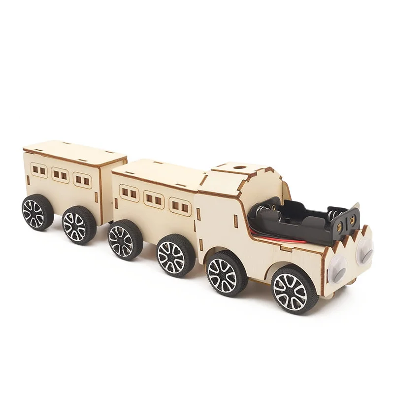 기술 과학 장난감 실험 도구 키트 DIY 전기 기차 모델 팩 나무 퍼즐 STEM 키트 학습 교육 세트