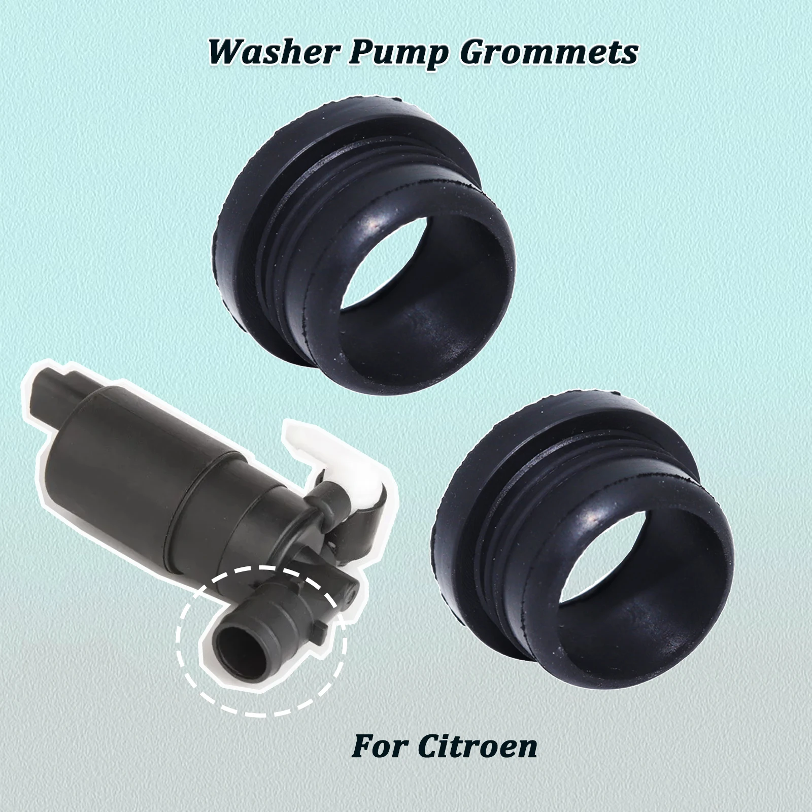 For Citreon C2 C3 Picasso C4 C5 Windscreen Windshield Washer Bottle Pump Seal Gasket Grommet Rubber Mount Cap Clips Accessories