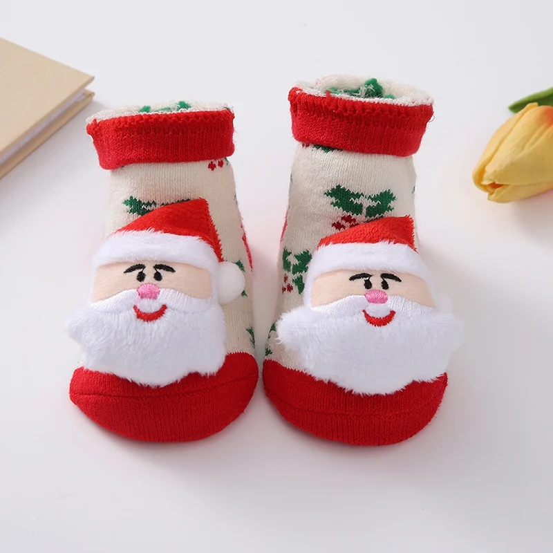 Baby Socks for Girls Boys Non-slip Cartoon Cotton Toddler Baby Christmas Socks for Newborns Infant Short Socks Clothing