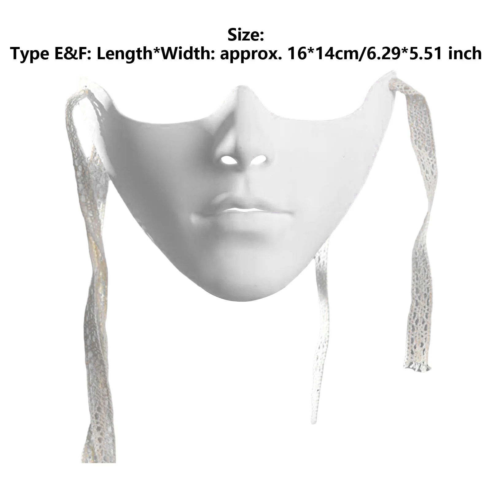 Volwassen Maskerade Gezichtsbedekking Halloween Halfgelaatsmasker Zelfgebonden riem Cyberpunk Masker Carnaval Themafeest Cosplay Masker Kap Prop