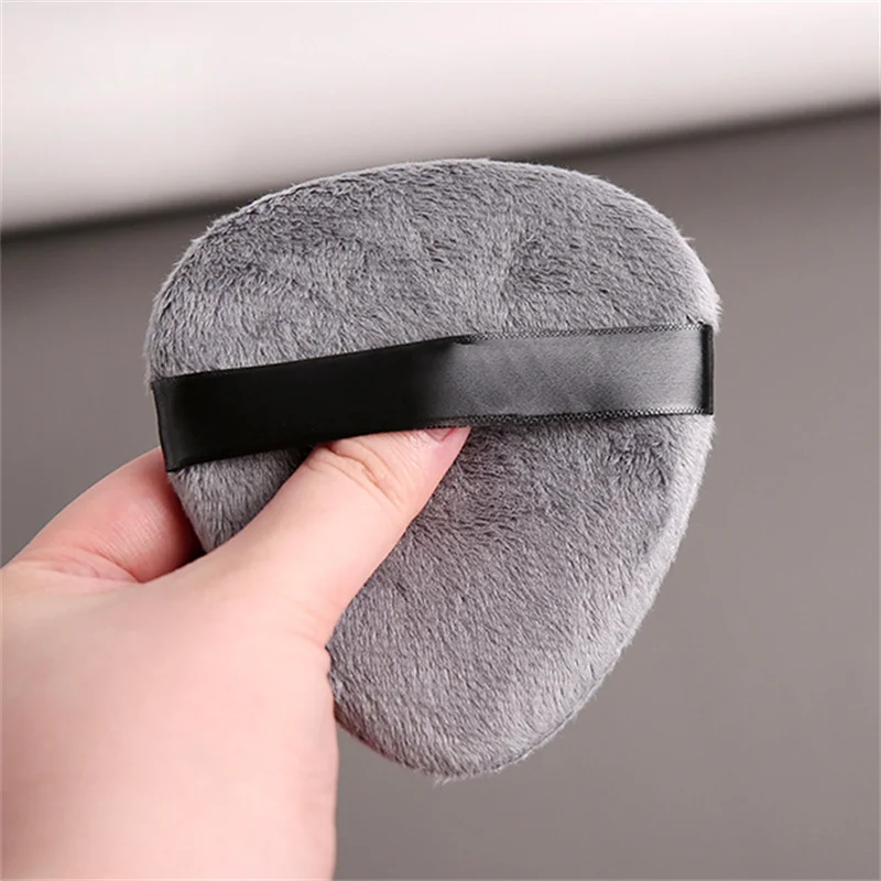 Large Drop Shape Velvet Powder Puffs Setting Loose Powder Flocking Soft Cosmetic Triangle Pointed Makeup Tool Cosmestic Puffs