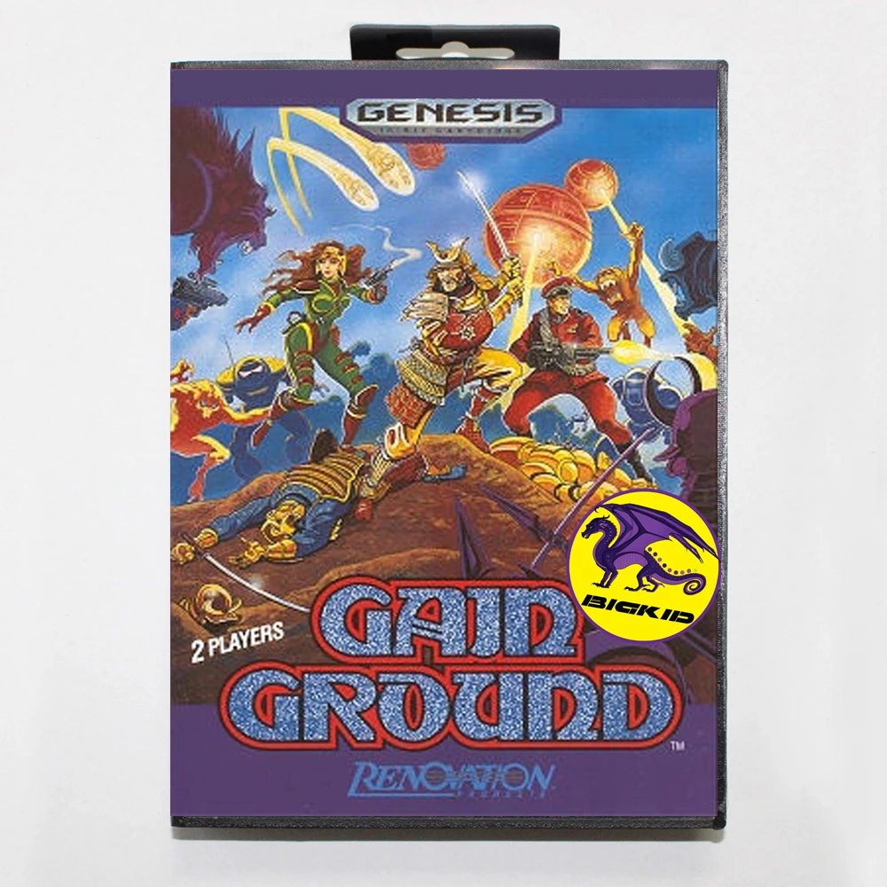 GainGround MD Game Card with Custom US Box for 16 Bit Sega Megadrive Genesis Console