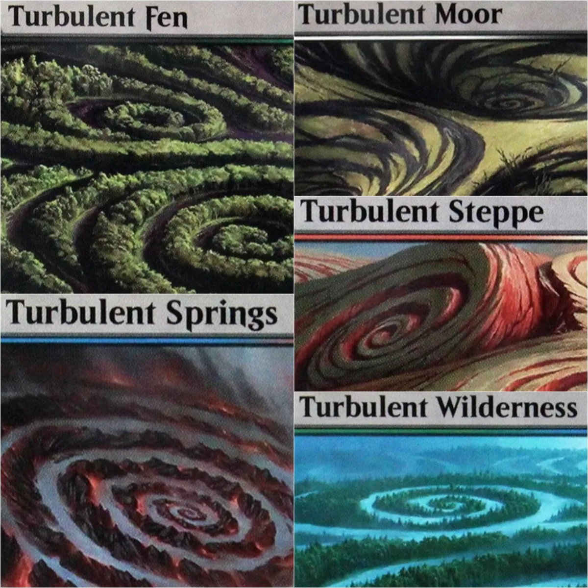 Turbulent lands set Turbulent Fen/Turbulent Springs TCG Game Collection Proxy Cards Top Quality Tabletop Game Trading Cards