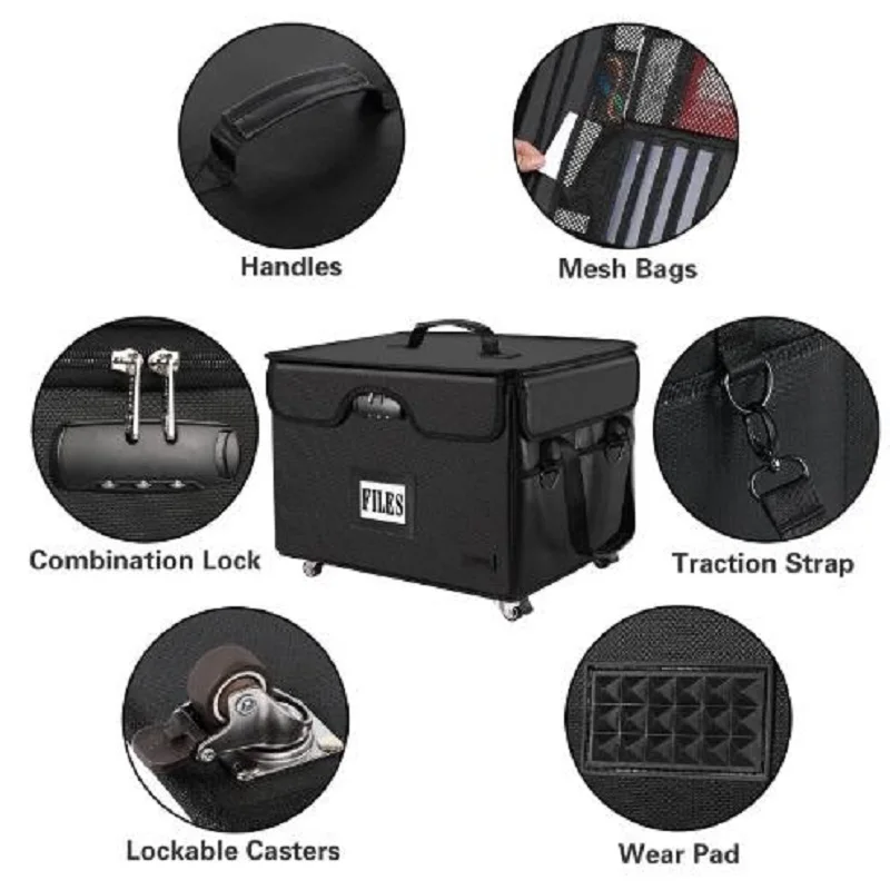 折りたたみ式ファイル収納ボックス,耐火プーリー付き,整理整頓,家庭用アクセサリー,モデル2023