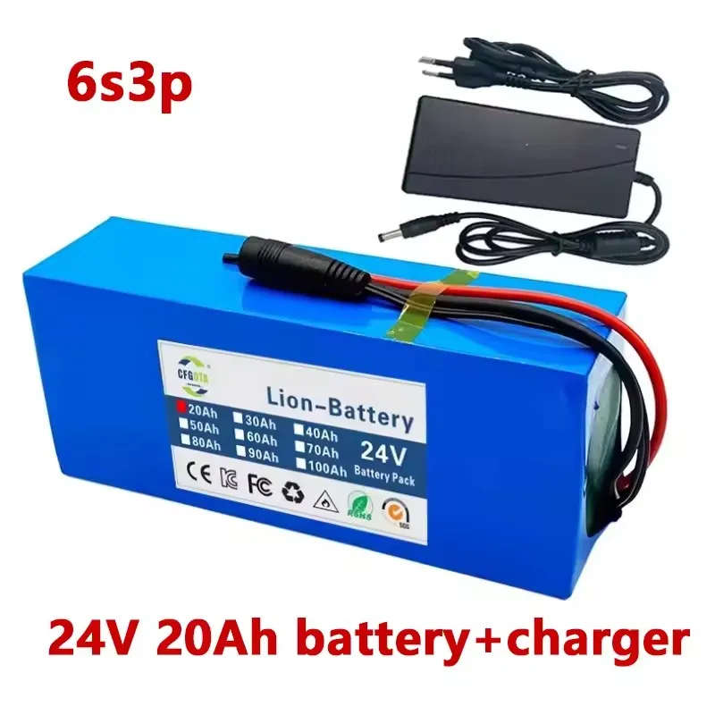 24V 30Ah 6s3p 18650 lithium battery 24V 30000mAh lithium-ion battery pack+charger image 3