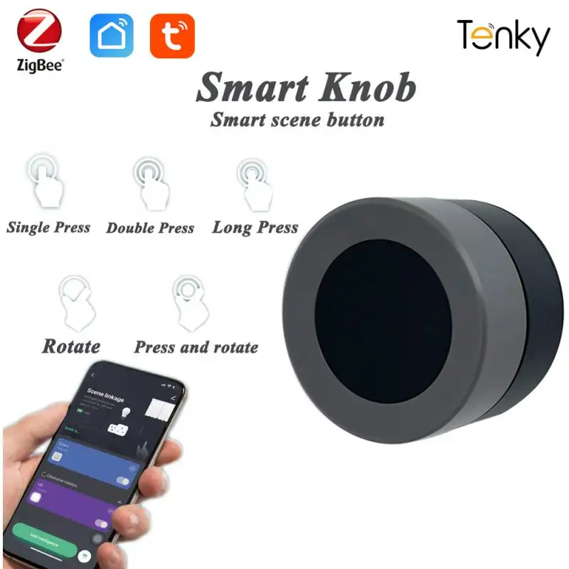 Tuya ZigBee Smart Knob Schalter Wireless Szene Schalter Taste Controller Batterie Betrieben Auto Szenario für Tuya Smart Home Geräte