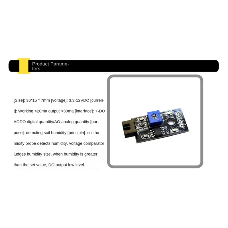 Soil Moisture Humidity Sensor Detector Module Soil Moisture Test Board Soil Humidity Test Corrosion Resistance Probe