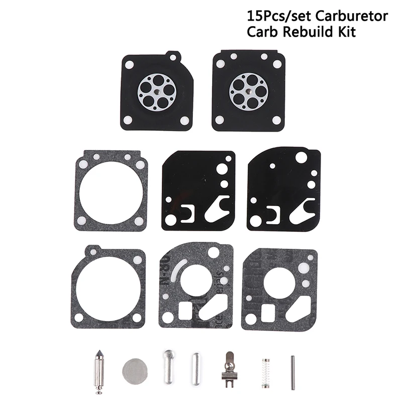15Pcs/set Carburetor Carb Rebuild Kit Fit Zama RB-29 Ryobi 26cc && 30cc Trimmer