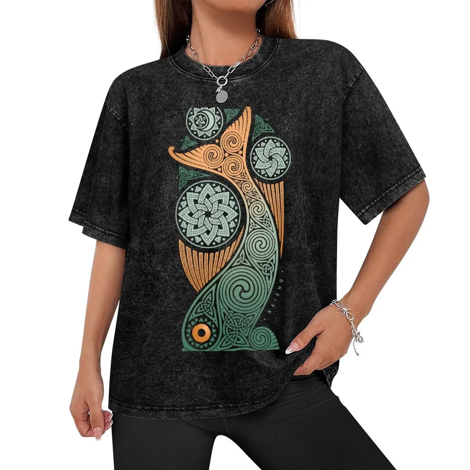 UNDERWATER. CELTIC FISH. T-Shirt blanks plain graphic shirts mens plain t shirts