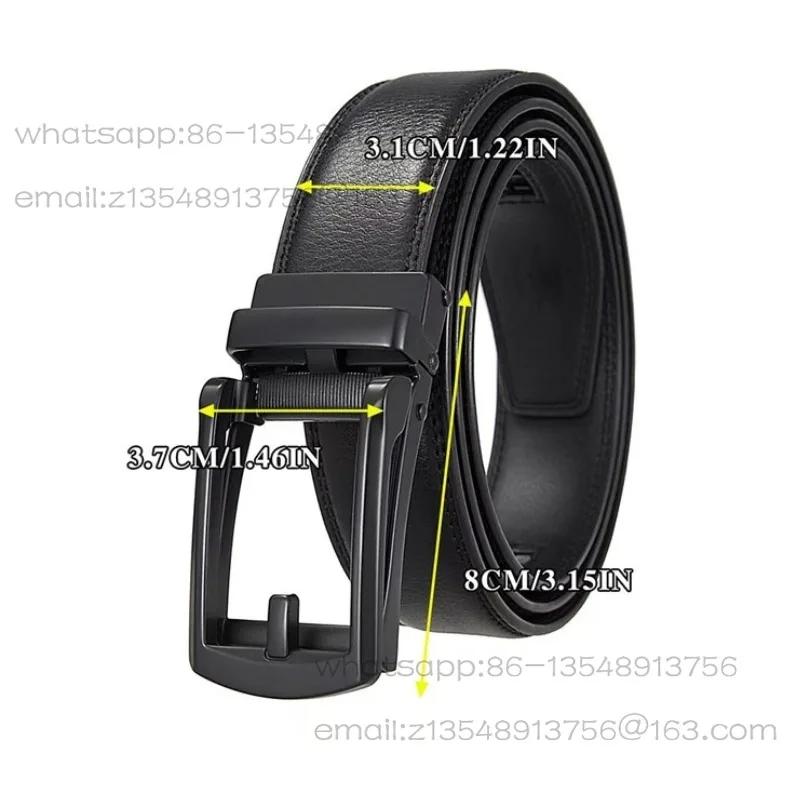 Leather belt two-layer cowhide business fake pin buckle fashion leather belt solid color casual pants belt