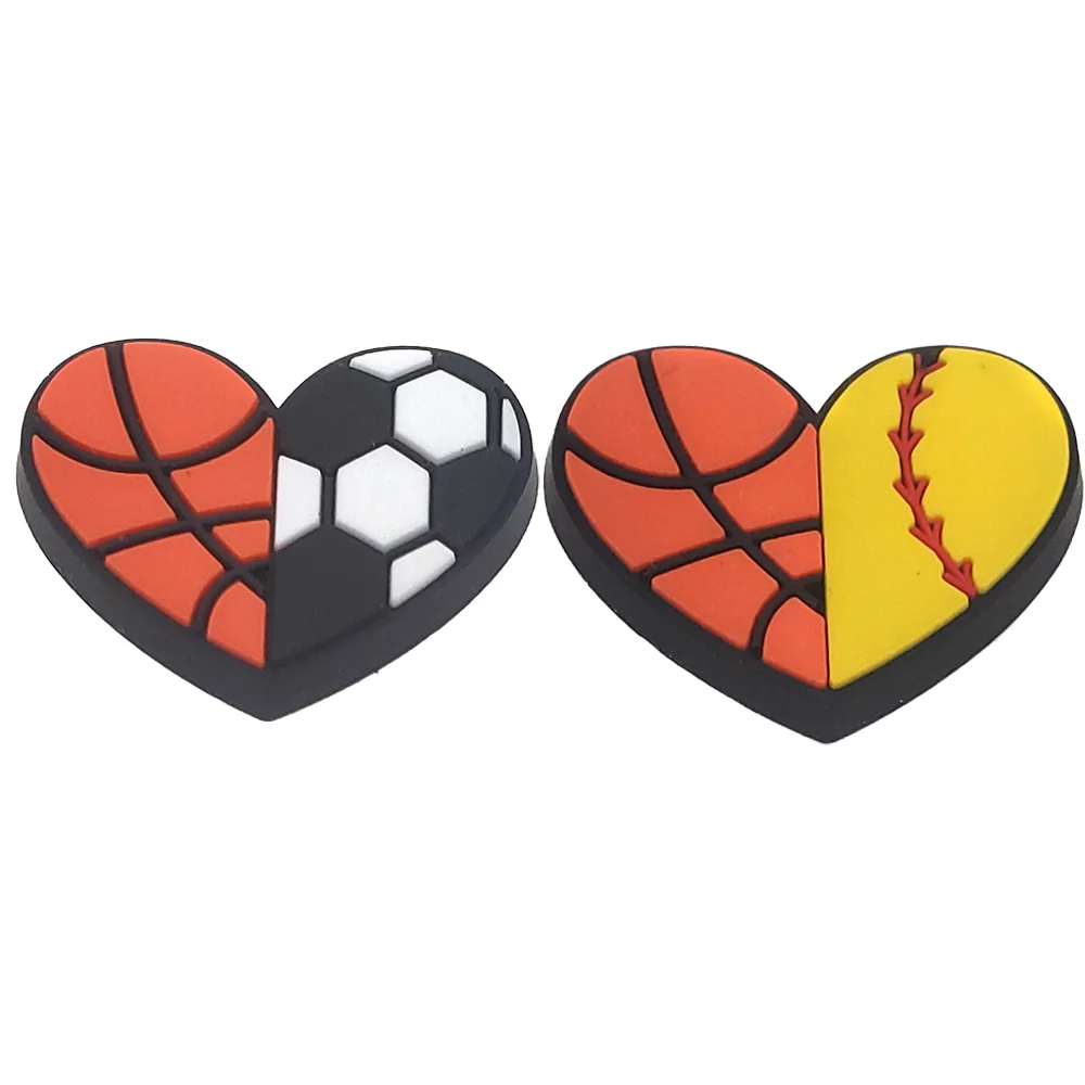 2 uds. De dijes para zapatos de baloncesto, fútbol y béisbol, decoración de sandalias de PVC, accesorios para zapatos, dijes para regalos de amigos