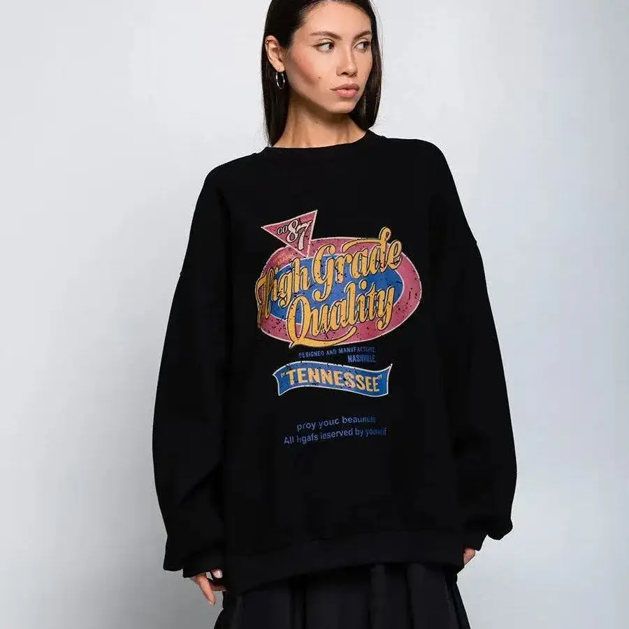 

A Trendy Brand's New Autumn and Winter Casual Printed European and American Style Top and Retro Versatile Hoodie
