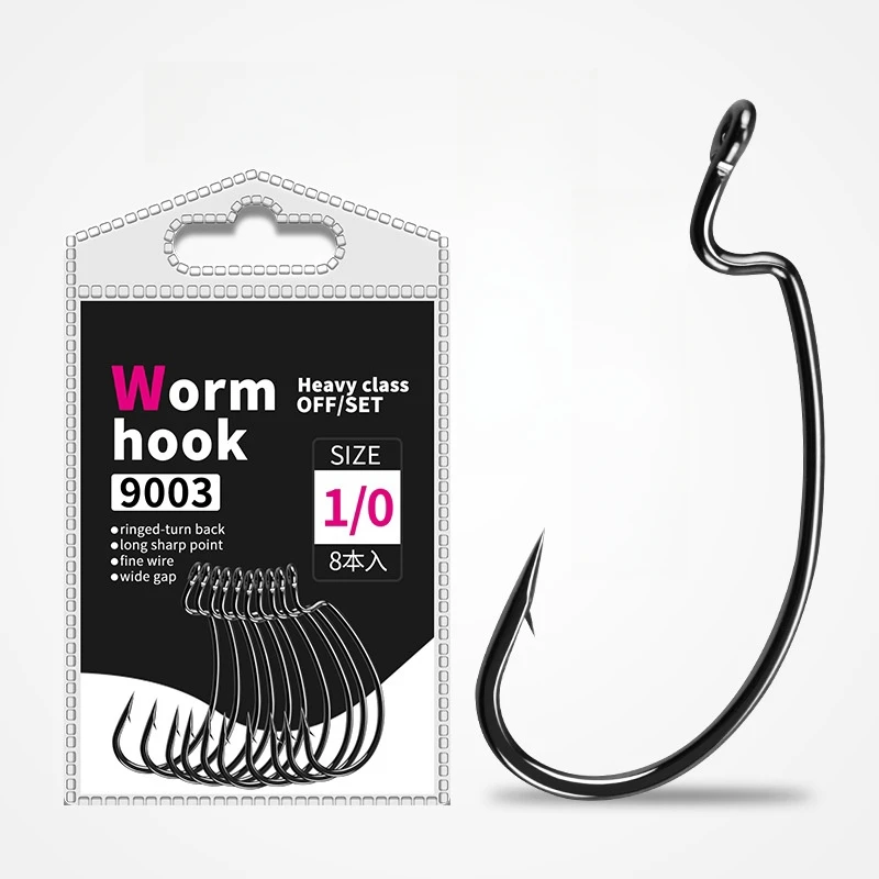 

8pcs/lot wide hooks Texas Fishing inverted Fishhook Caroline fishing hooks high carbon Steel Crank hook for soft bait Fishhook