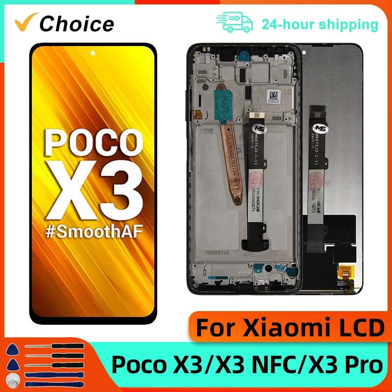 6.67'' For Xiaomi Poco X3 LCD Display M2007J20CG Touch Screen Digitizer Assembly For Xiaomi Poco X3 NFC LCD Replacement Parts