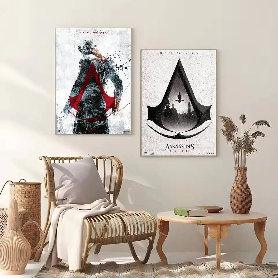 لعبة A-A-Assassin S C-CreedS ملصق ذاتي اللصق فني مقاوم للماء ورقة ملصق مقهى بار غرفة النوم جدار ديكور #5