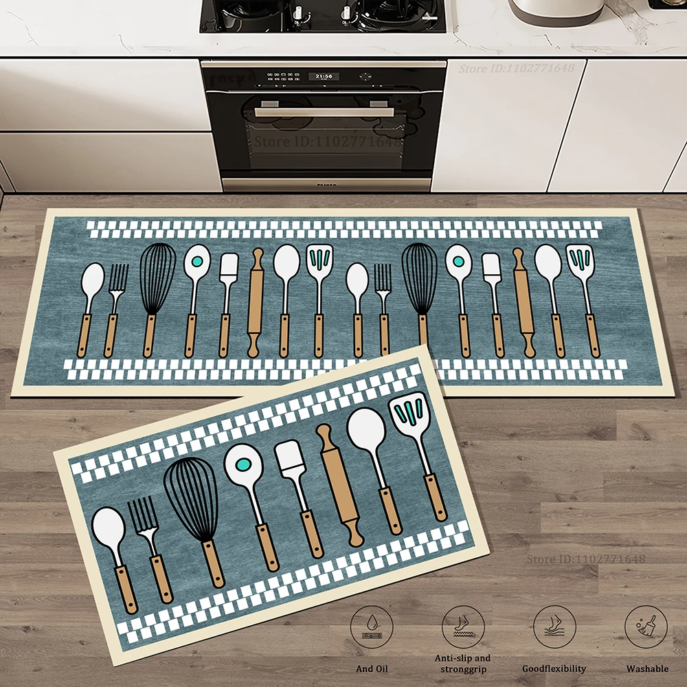 Kitchen Mat Simple Carpet Household Door Mats Rug Hallway Decor Carpet Bathroom Entrance Doormat Anti Slip Absorb Water