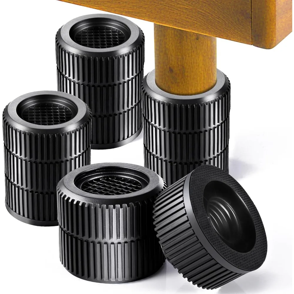 

Round Furniture Risers 4-Packs Adjustable Table Leg Extenders, Stackable(1.3-3.7 High) Heavy Duty Anti-Slip Bed Risers for Couch