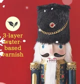 38CM Christmas Nutcracker Soldier Puppet, Pearl Light Creative Clothing Handcrafted Ornament, Xmas New Year Home Decoration Gift