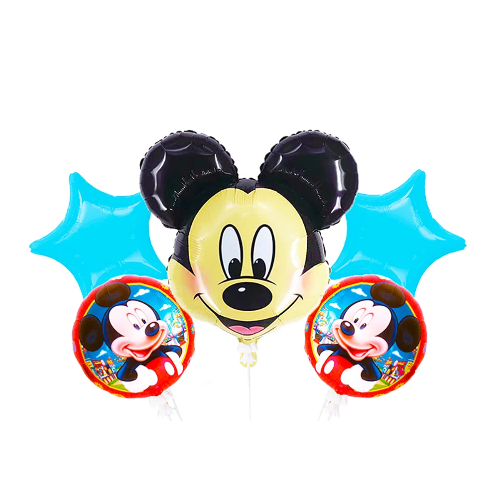 5pcs Mickey Mouse Aluminum Film Balloon Birthday Party Decor Cartoon Latex Balloon 1pcs 32in Blue Number Kid Party Supplies