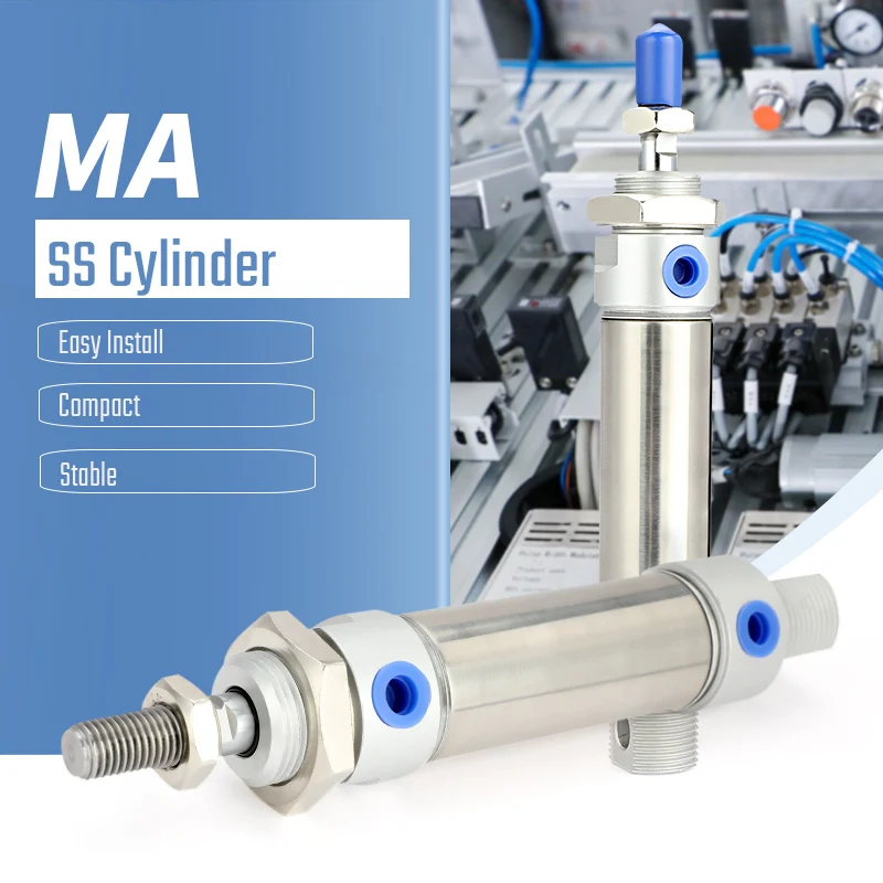 MA Series 16/20/25/32/40 Stainless Steel Mini Pneumatic Cylinder Air Double Acting