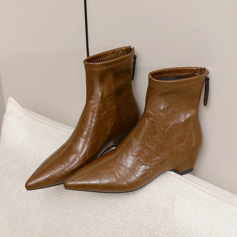 French-style French-style Back Zipper Pointed Short Boots for Women, 2026 Winter New Style, Petite Short Boots with A Slim Design - Aliexpress Deal