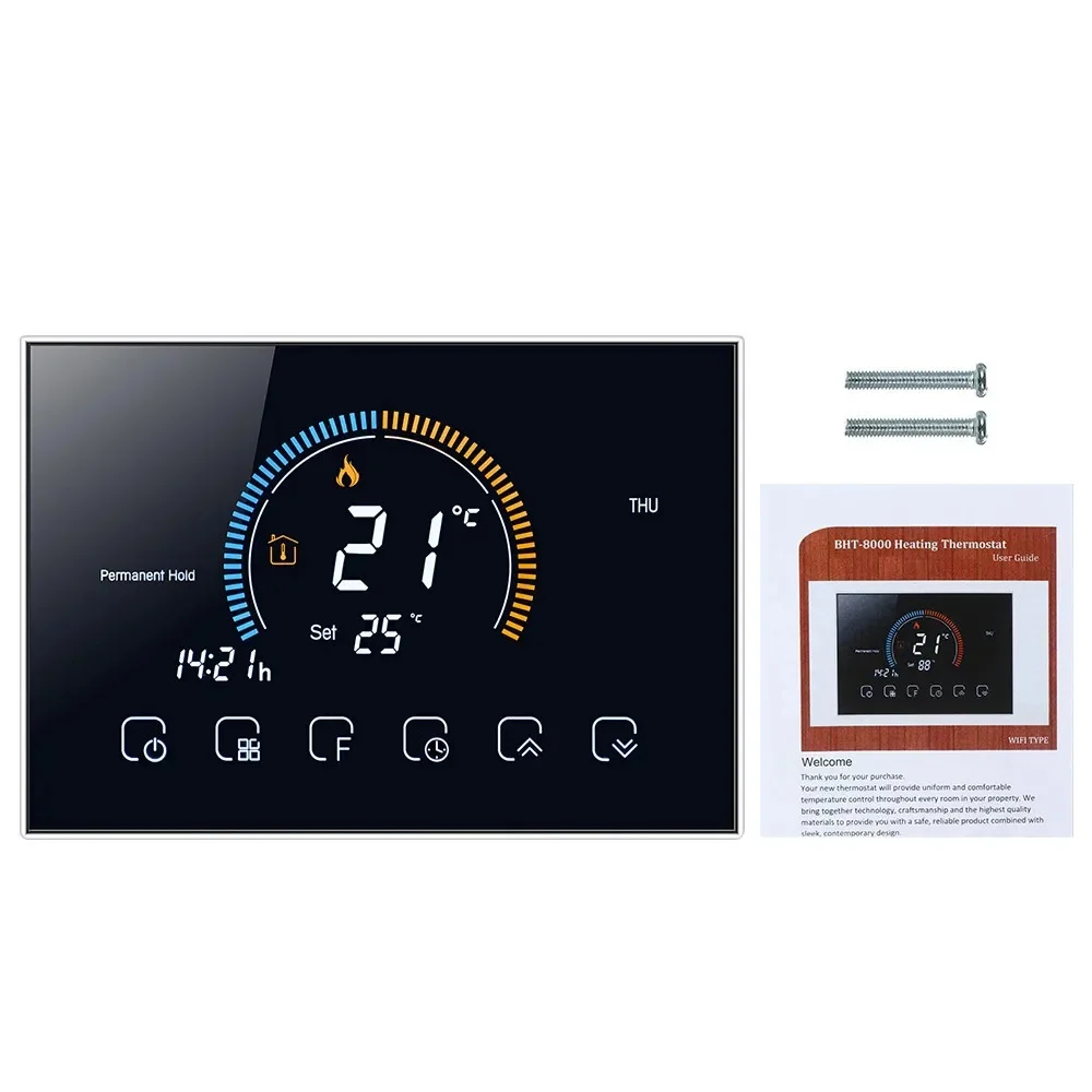 TUYA Wi-Fi Smart Large Colorful Screen Room  Air Thermostat Programmable WIFI for Switch Heating Cooler Bridge Voice Alexa
