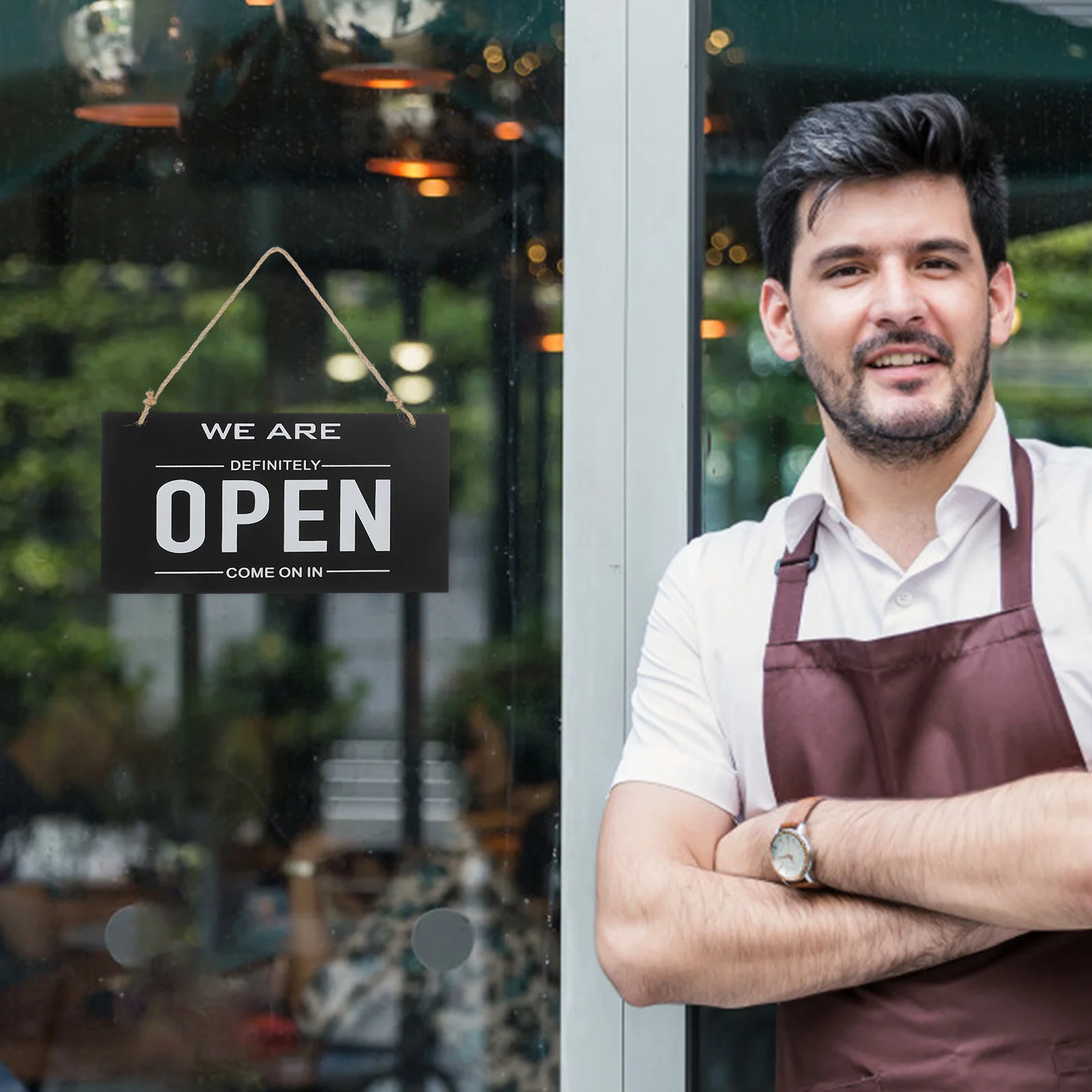

Double Sided Business Door Sign Open Closed Hanging Open Sign for Store Shop Front Door Outdoor Use Business Signs