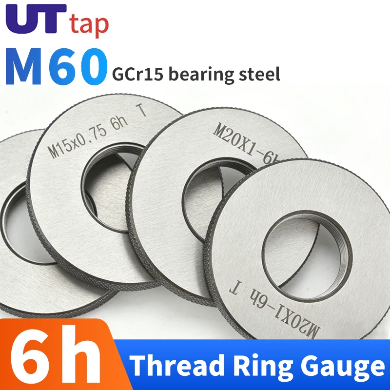 UT TAP 1SET (1*GO+1*NOGO) Calibrador de Rosca Métrica Fina Estándar M60 de 6h, Herramienta de Medición X5.5/4.0/3.0/2.0/1.0