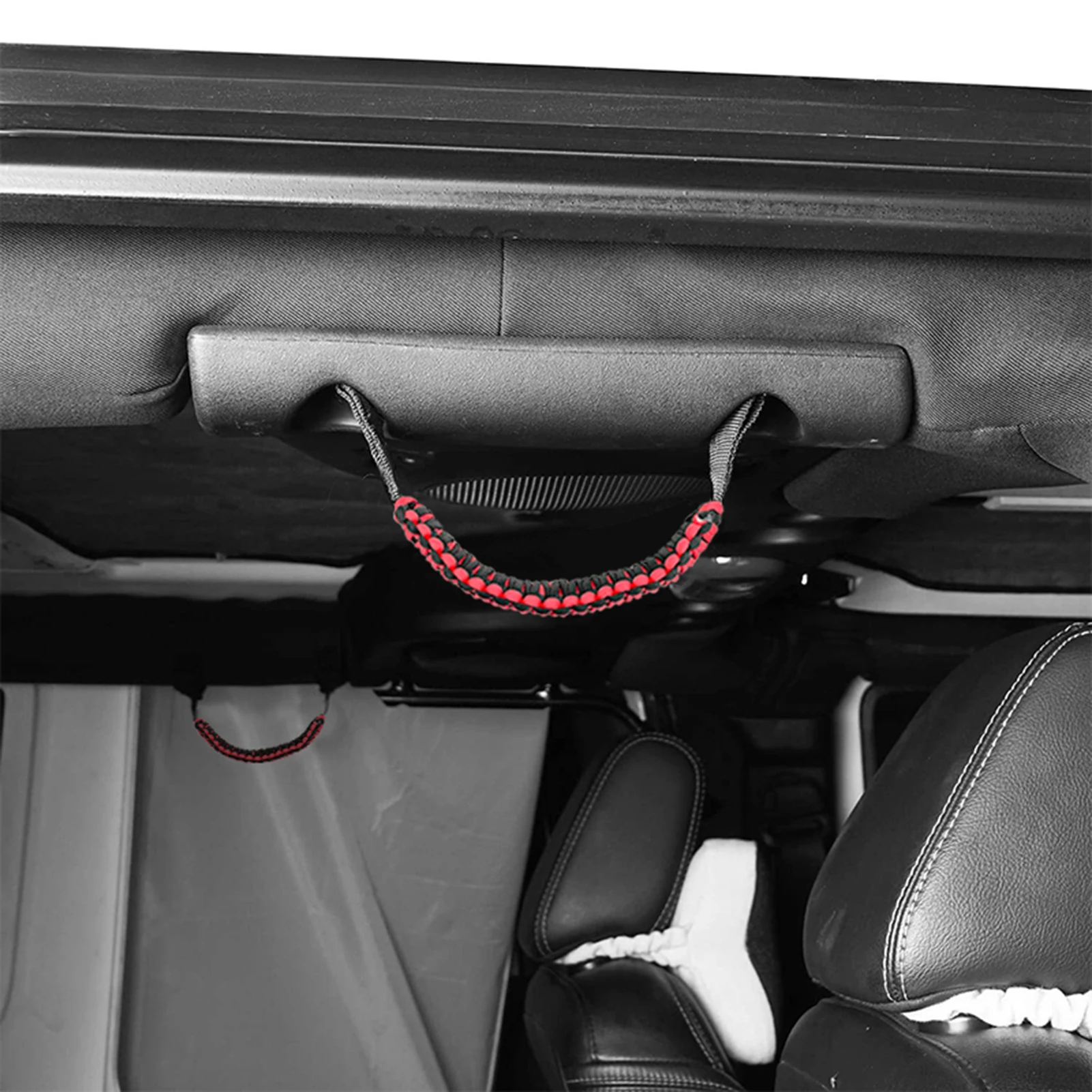 2Pcs Car Roll Bar Paracord Grab Handles Grip Handles Replacement for Ford Bronco Jeep Wrangler