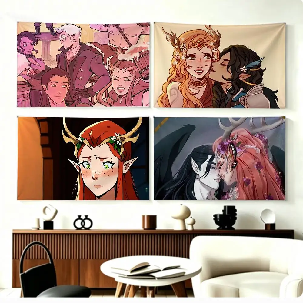 COOL T-The Legend of Vox Machina   Flags Wall Hanging Background Art Banner for Bedroom Home Outdoor Decor