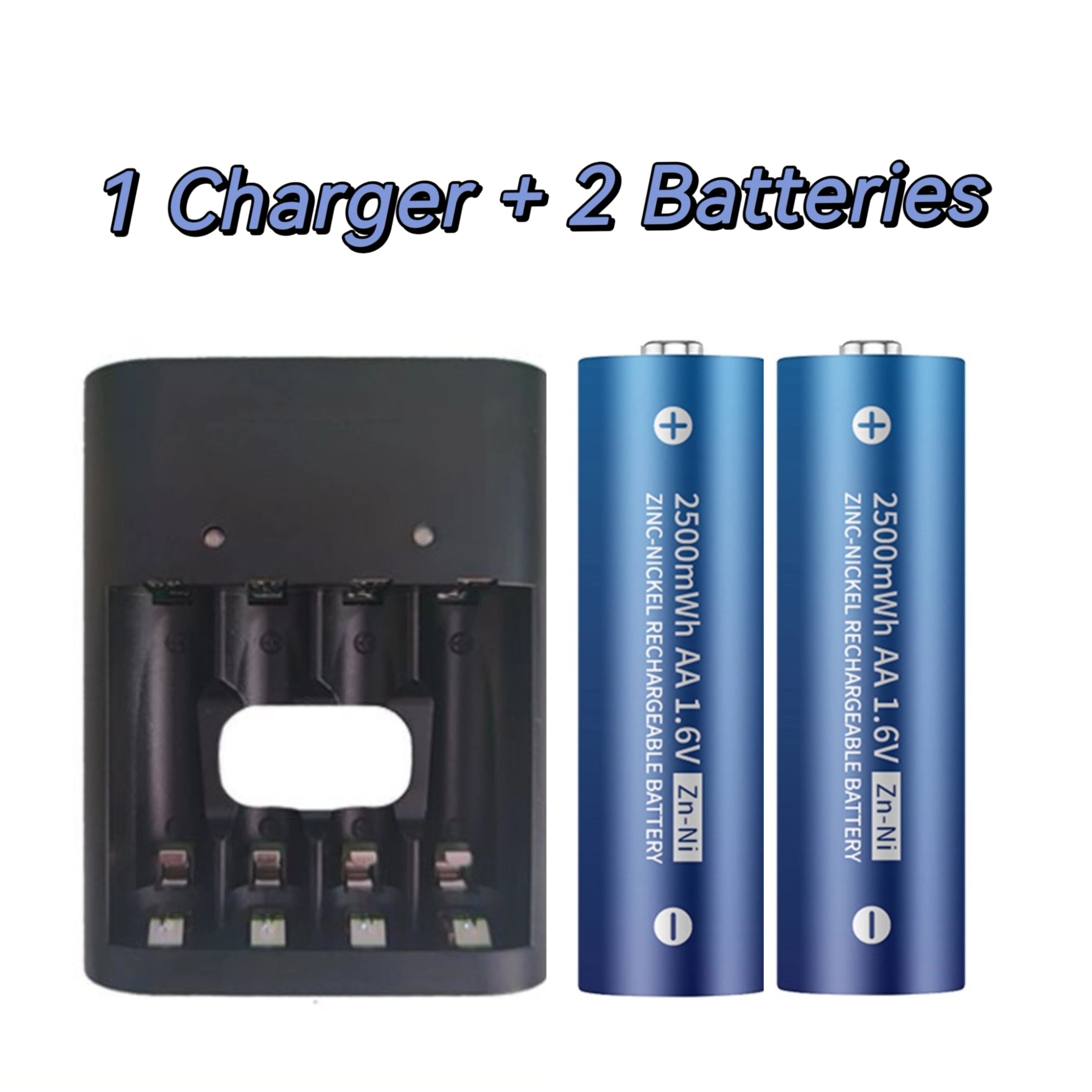 Rechargeable battery AA 1.6V 2500mWh Zn-Ni Portable battery Charger for Mouse Toy Electric toothbrush Microphone Camera