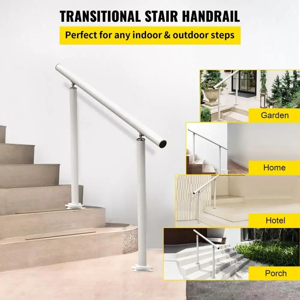 Adjustable 3FT for outdoor Stair Railing Kit - Aluminum Handrails for 2-3 Steps, Perfect for Elderly Safety