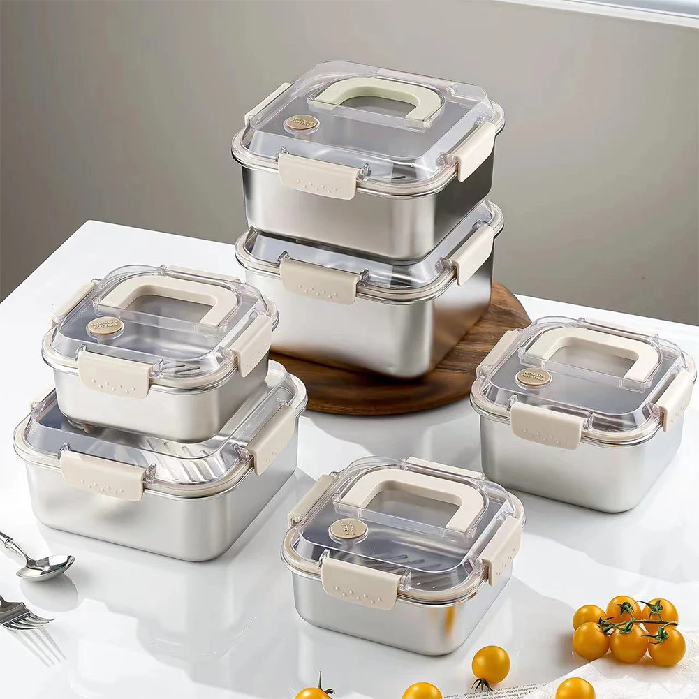 Heatable 304 Stainless Steel Insulated Lunch Box Large Capacity Leak-proof Office Worker Specific Portable Divided Meal Box Set