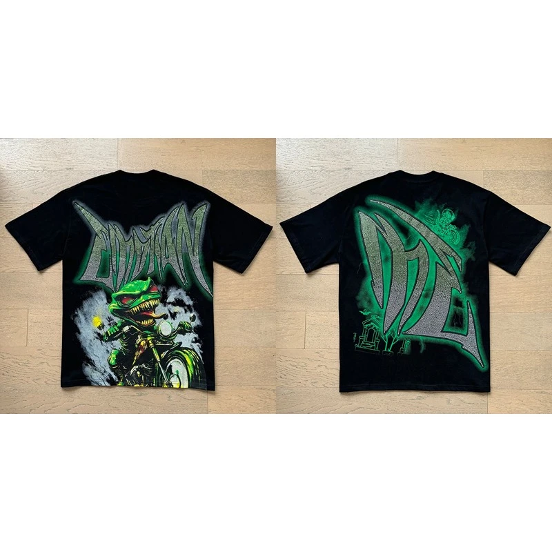 Modemarke MIXED EMOTION T-Shirts für Männer und Frauen, Paar-Streetwear mit Engel-Print, Sommer-Top, Rundhals, Kurzarm – Detail 7